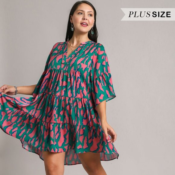 Umgee Abstract Animal Print Dress